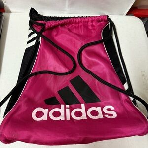 Adidas Fuchsia and Black Drawstring Backpack